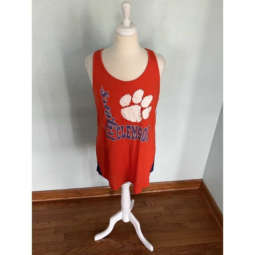 Colosseum Clemson Tigers George Glass 2-Hit Scoop Neck Racerback Tanktop NWT